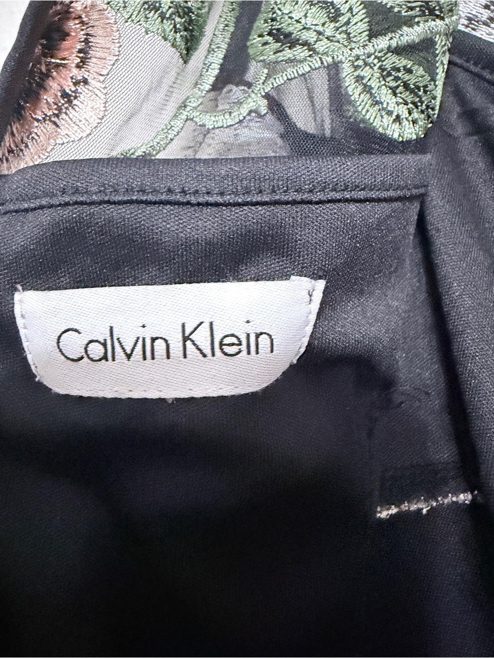 Calvin Klein Floral Embroidered Black Sheath Dress size small - Picture 12 of 15